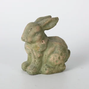 Light Green Distressed Ceramic Bunny Figurine