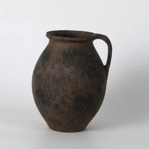 Rustic Black Textured Jug Vase