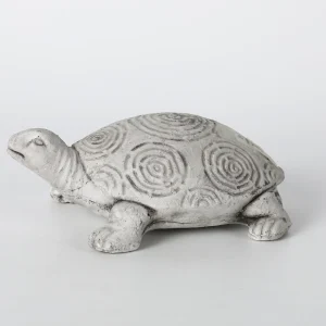 Textured Grey Ceramic Turtle Figurine