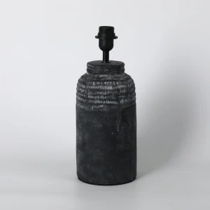 Charcoal Black Textured Ceramic Table Lamp