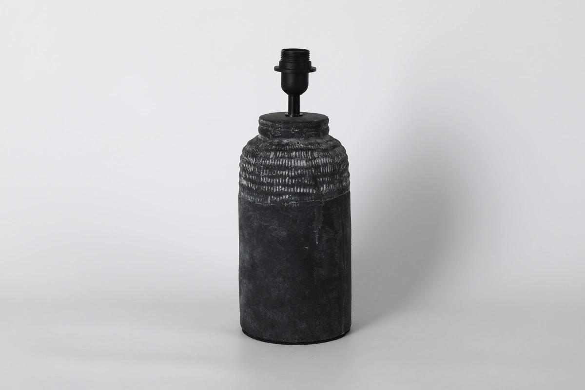 Charcoal Black Textured Ceramic Table Lamp