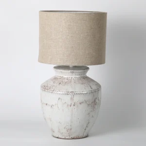 Vintage White Distressed Ceramic Table Lamp