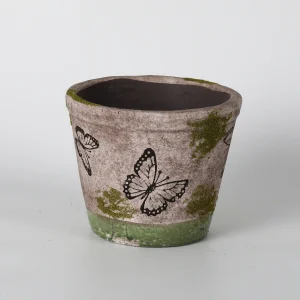 Single Butterfly Print Ceramic Plant Pot