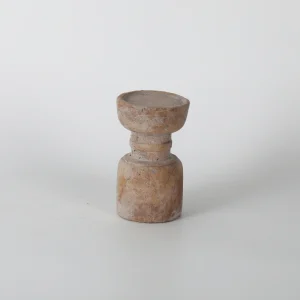 Small Weathered Terracotta Candlestick Holder