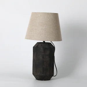 Dark Textured Ceramic Bedside Lamp