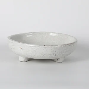 White Tripod Footed Ceramic Bowl