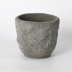 Weathered Grey Rustic Ceramic Plant Pot
