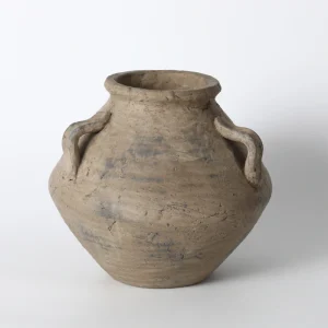 Rustic Brown Double-Handled Ceramic Pot