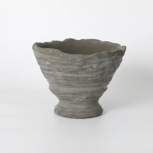 Tiered Grey Wavy Ceramic Planter