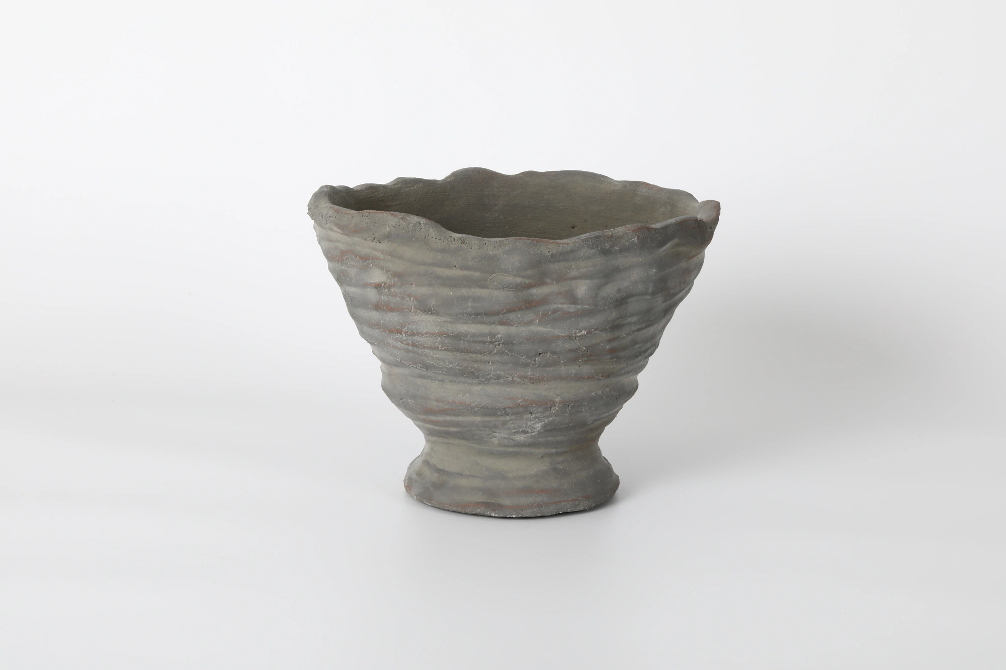 Tiered Grey Wavy Ceramic Planter