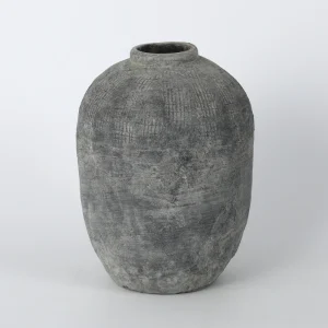 Dark Grey Ovoid Ceramic Vase