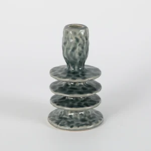 Dark Blue Tiered Textured Candlestick