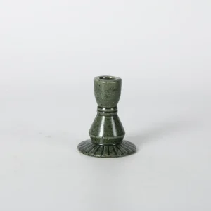 Mini Dark Green Fluted Ceramic Candlestick