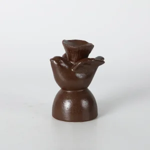 Unique Brown Hand-Shaped Ceramic Candlestick