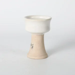 Two-Tone Beige & White Pedestal Candlestick