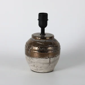 Two-Tone Bronze & White Crackle Ceramic Lamp Base