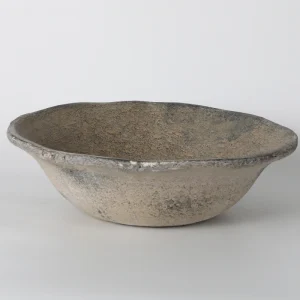 Weathered Grey-Brown Rustic Ceramic Bowl