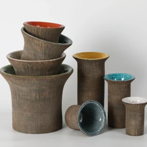 Assorted Rustic Earth-Tone Pot Set
