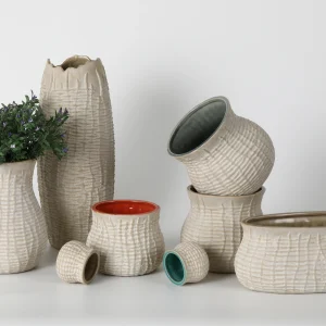 Large Assorted Rustic Ceramic Planter Collection